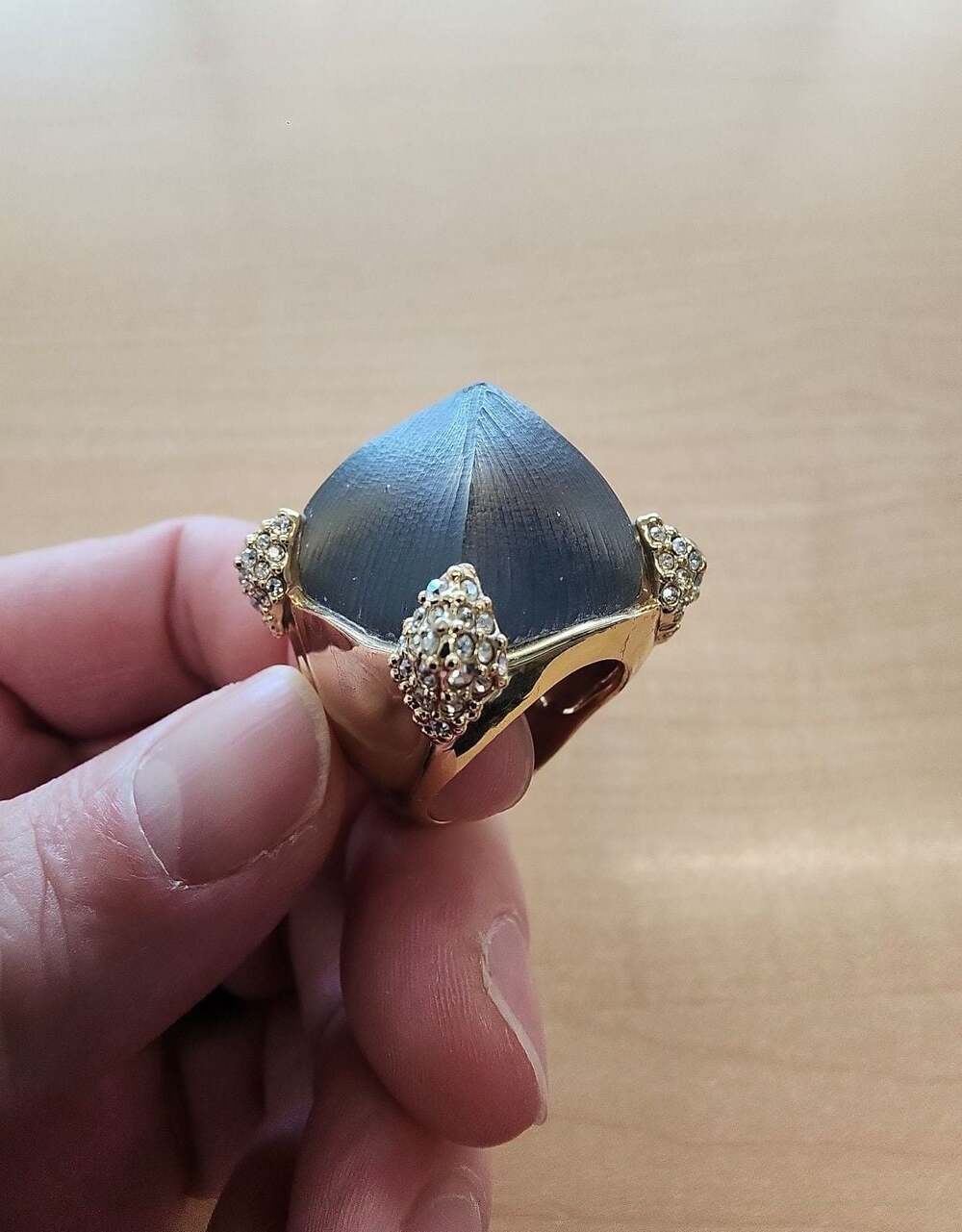 Alexis Bittar Pyramid Statement Ring with Crystal Accents